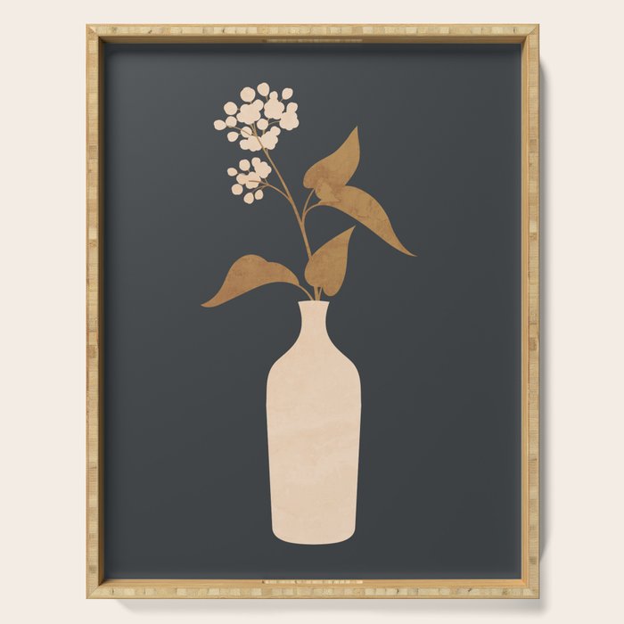 Minimal Abstract Art Vase Flower 4 Serving Tray Gallery Image 1