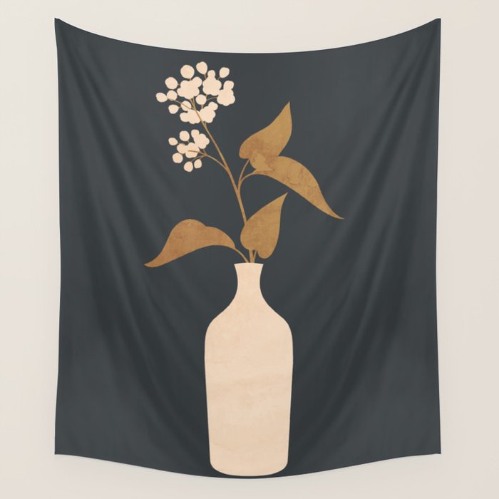Minimal Abstract Art Vase Flower 4 Wall Tapestry Gallery Image 4