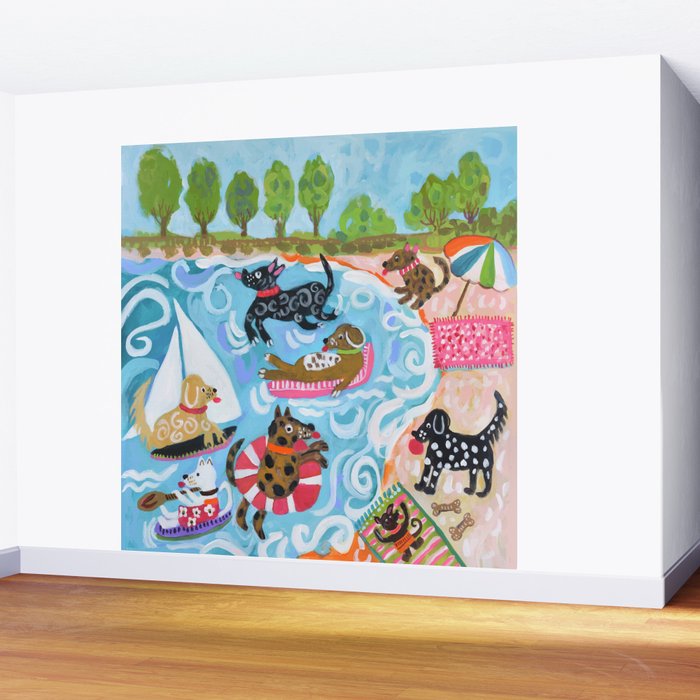 Dogs at Play Wall Mural Gallery Image 2