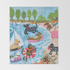 Dogs at Play Throw Blanket Gallery Image 2