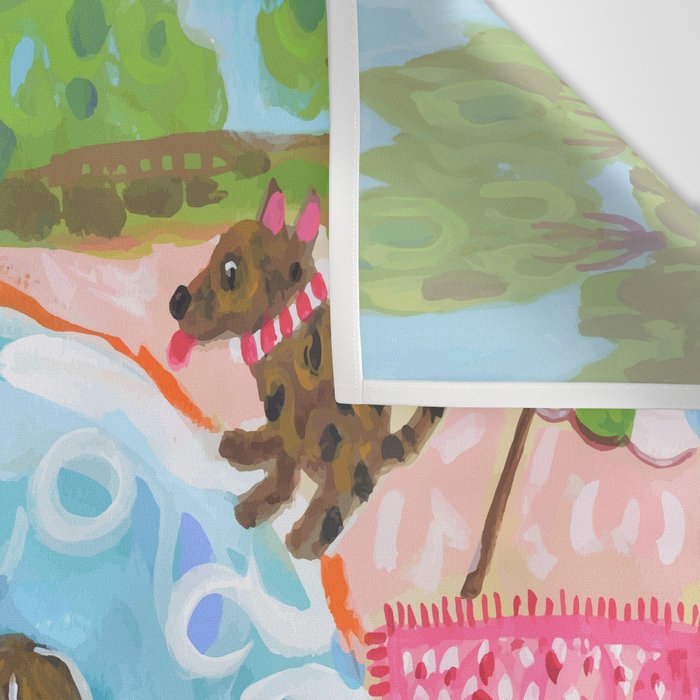 Dogs at Play Wall Tapestry Gallery Image 3