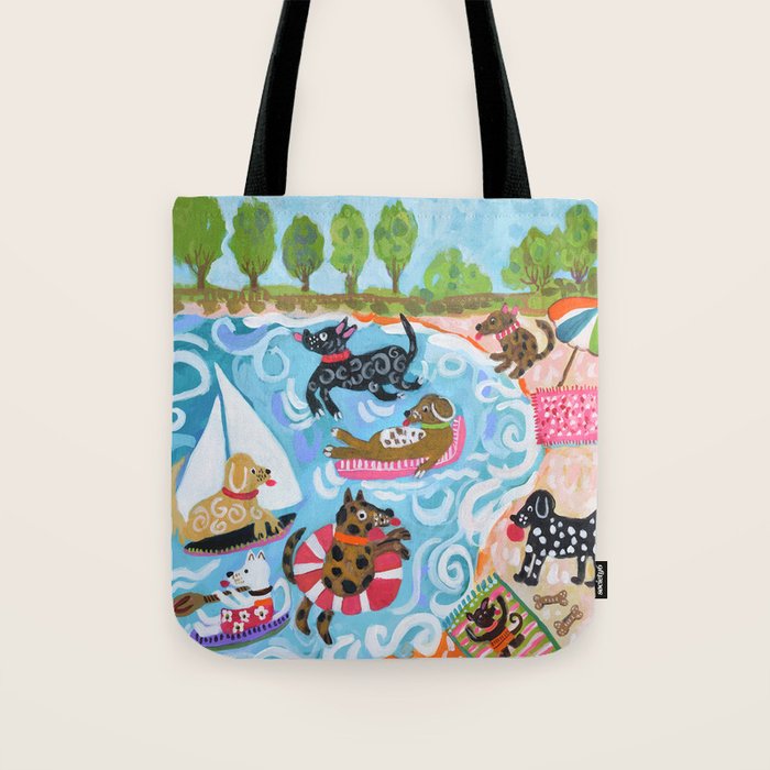Dogs at Play Tote Bag Gallery Image 1