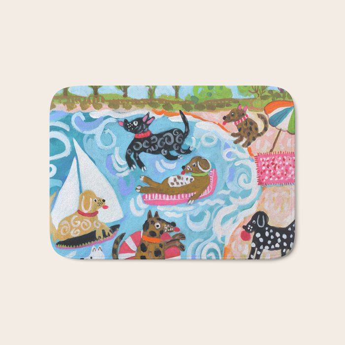Dogs at Play Bath Mat Gallery Image 1