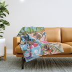 Dogs at Play Throw Blanket Gallery Image 1