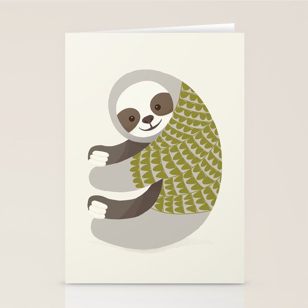Whimsical Sloth Stationery Card Gallery Image 2