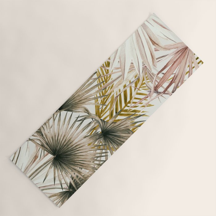 Pink Green leaf II Yoga Mat Gallery Image 1