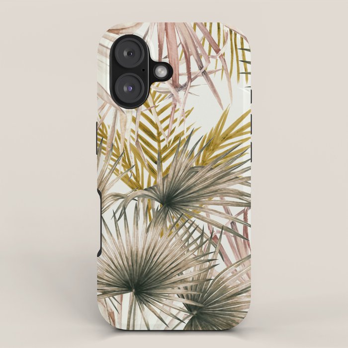 Pink Green leaf II iPhone Case Gallery Image 1