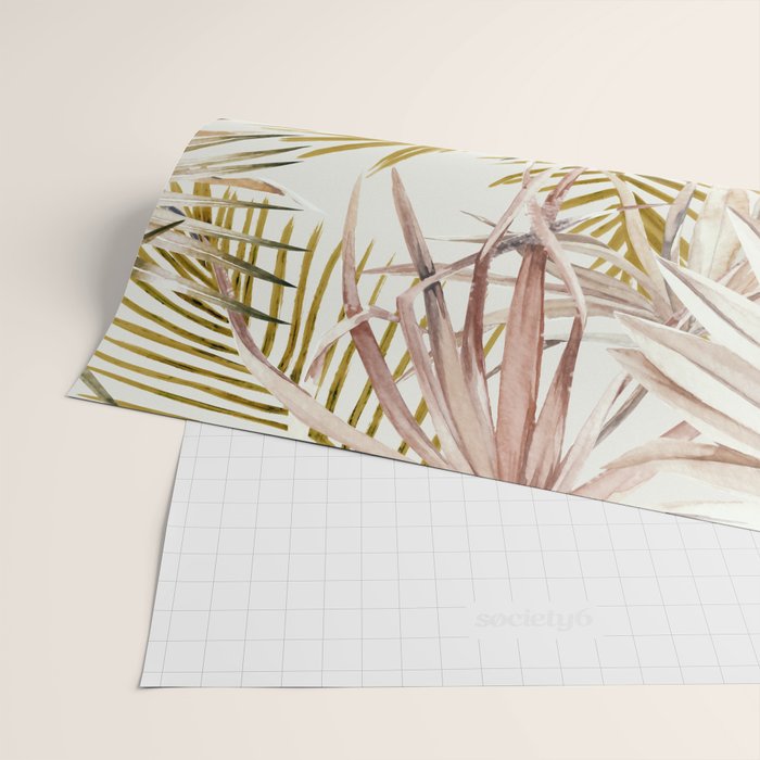 Pink Green leaf II Wrapping Paper Gallery Image 2