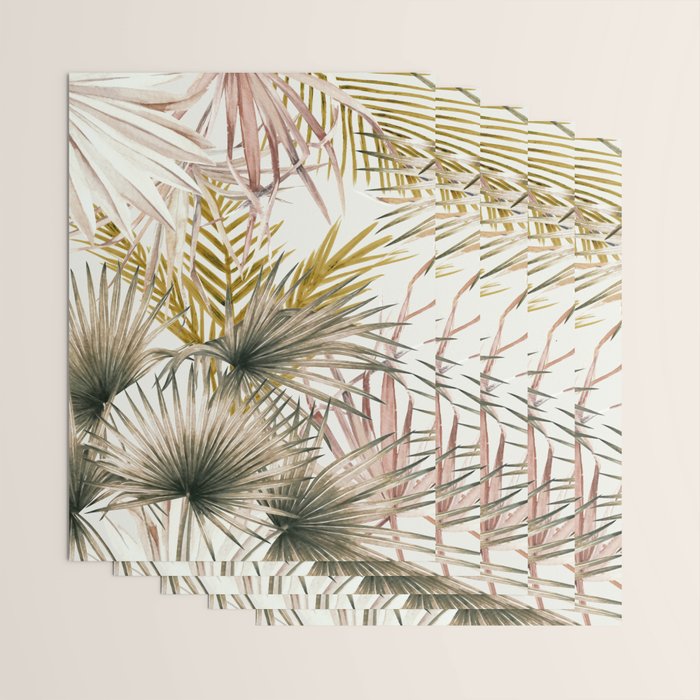 Pink Green leaf II Wrapping Paper Gallery Image 3