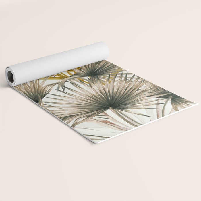 Pink Green leaf II Yoga Mat Gallery Image 2