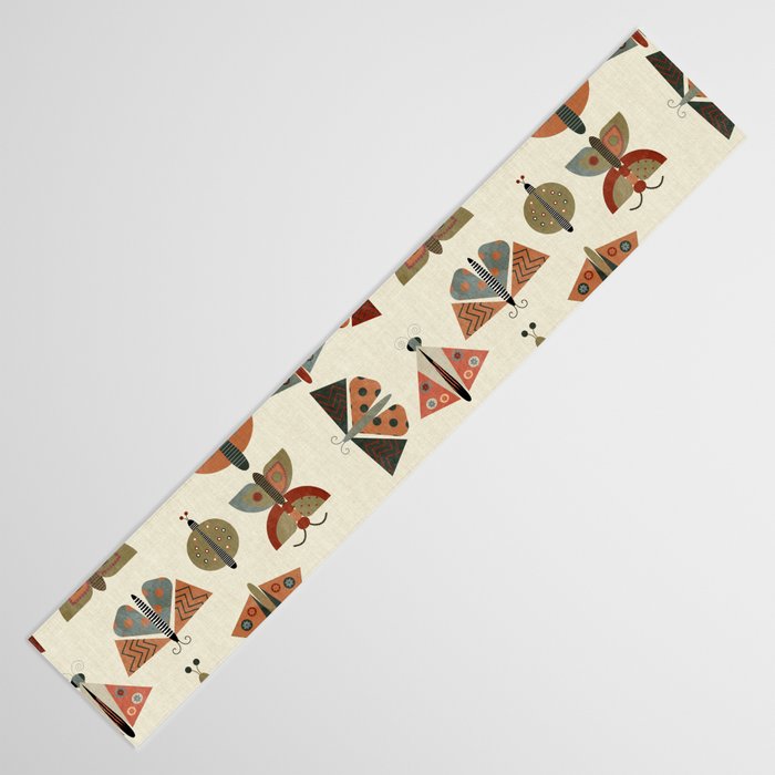 moths retro geo fall abstract Table Runner Gallery Image 3