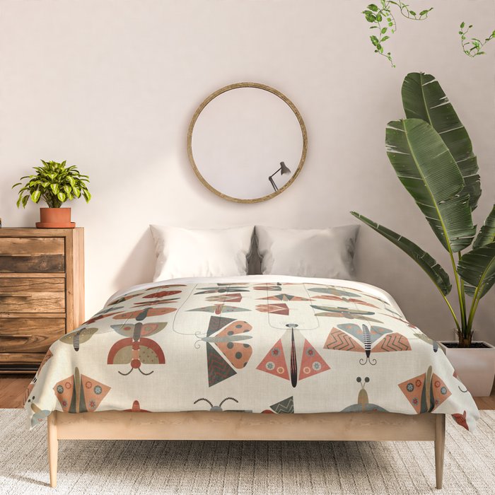 moths retro geo fall abstract Comforter Gallery Image 3