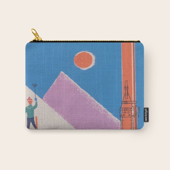 Switzerland Retro Vintage Ski Poster Carry All Pouch Gallery Image 1