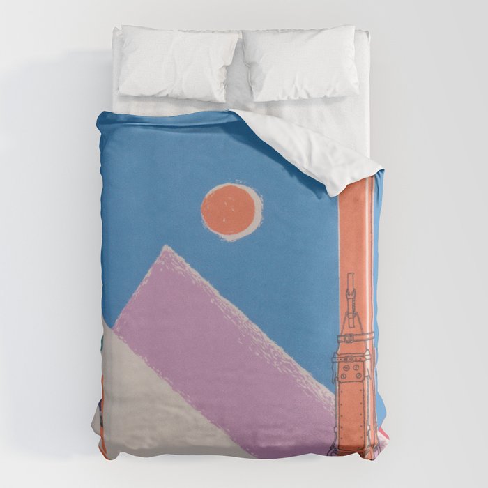 Switzerland Retro Vintage Ski Poster Duvet Cover Gallery Image 6