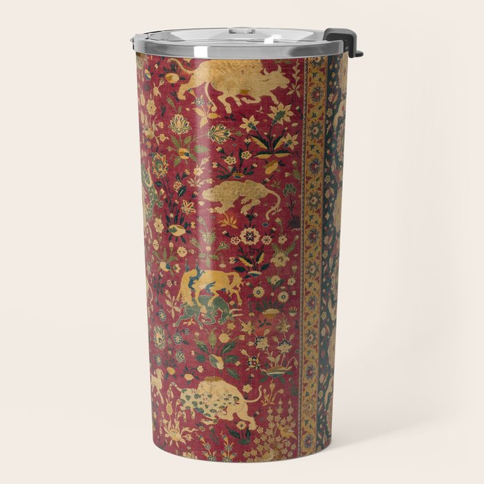 Antique Animal Jungle Persian Oriental Rug Travel Mug Gallery Image 2