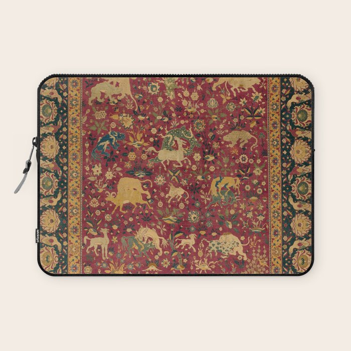 Antique Animal Jungle Persian Oriental Rug Laptop Sleeve Gallery Image 1