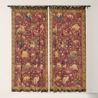Antique Animal Jungle Persian Oriental Rug Window Curtain Gallery Image 5