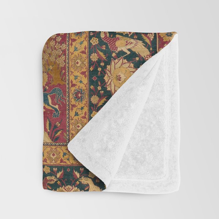 Antique Animal Jungle Persian Oriental Rug Throw Blanket Gallery Image 3