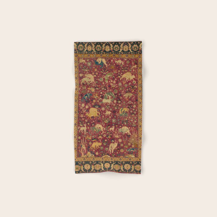 Antique Animal Jungle Persian Oriental Rug Bath Towel Gallery Image 1