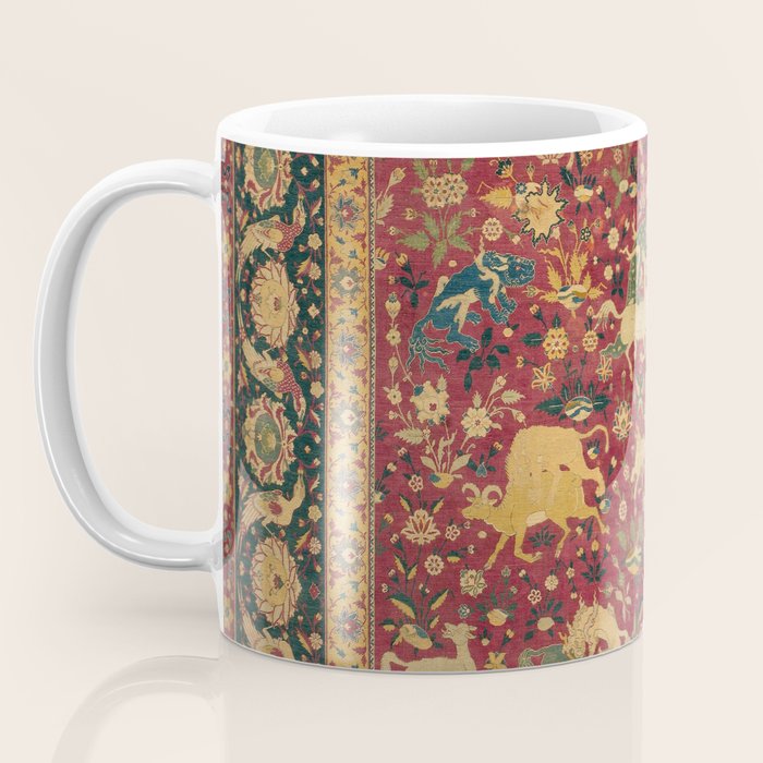 Antique Animal Jungle Persian Oriental Rug Coffee Mug Gallery Image 3