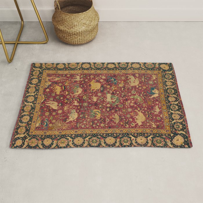 Antique Animal Jungle Persian Oriental Rug Rug Gallery Image 1