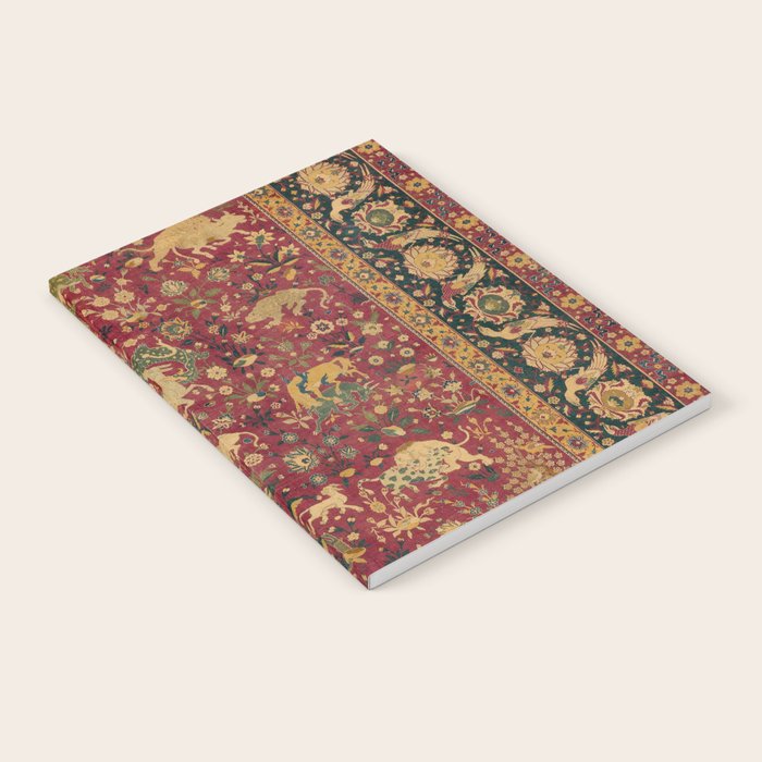 Antique Animal Jungle Persian Oriental Rug Notebook Gallery Image 1