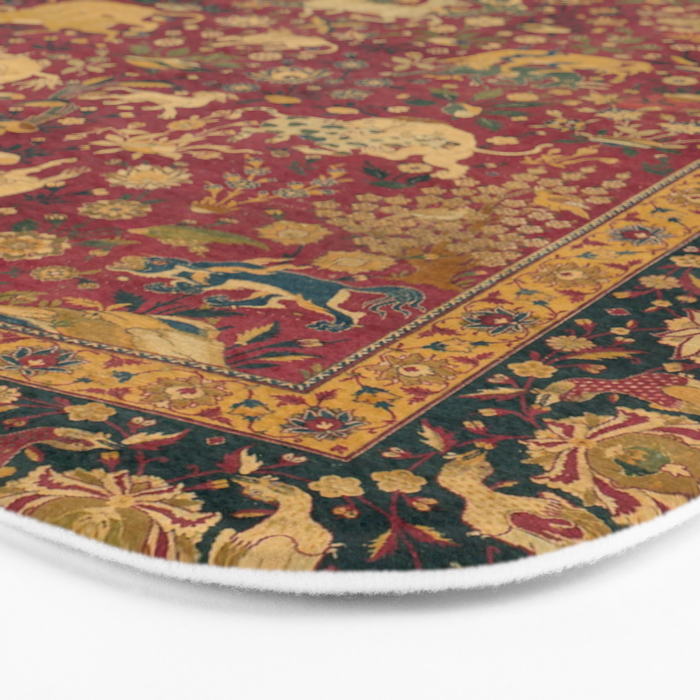 Antique Animal Jungle Persian Oriental Rug Bath Mat Gallery Image 3