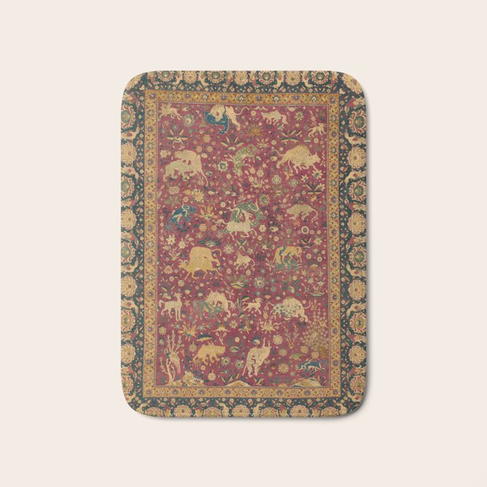 Antique Animal Jungle Persian Oriental Rug Bath Mat Gallery Image 1