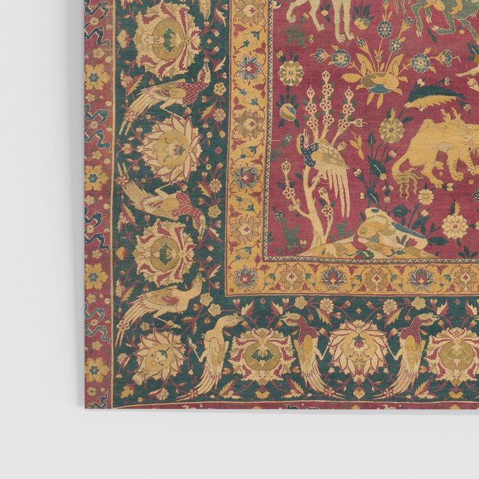 Antique Animal Jungle Persian Oriental Rug Poster Gallery Image 3