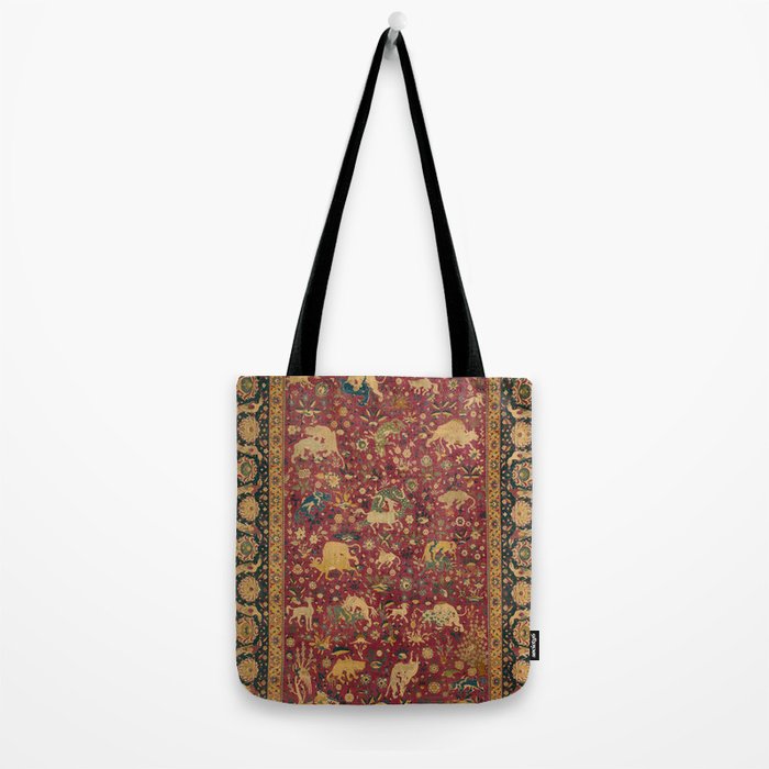 Antique Animal Jungle Persian Oriental Rug Tote Bag Gallery Image 2