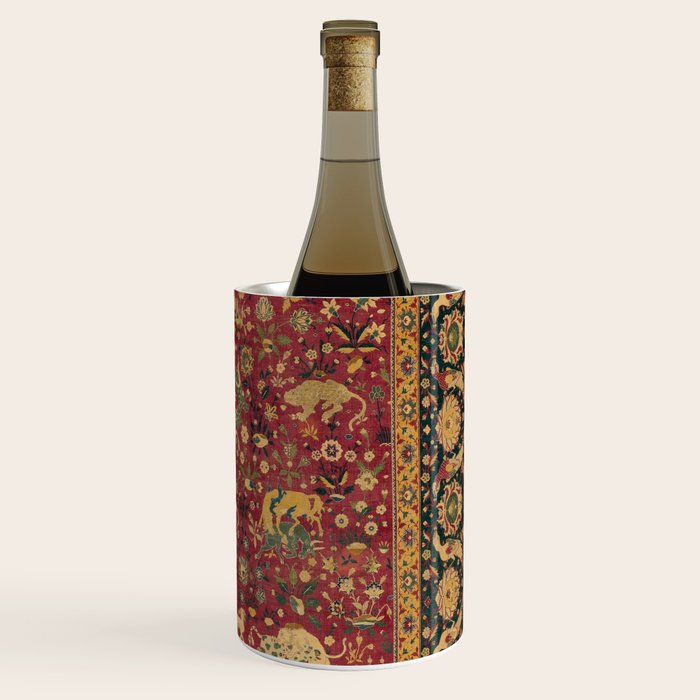 Antique Animal Jungle Persian Oriental Rug Wine Chiller Gallery Image 3