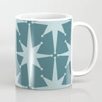 Mid Century Modern Atomic Starbursts Teal Celadon Small Pattern Coffee Mug Gallery Image 1