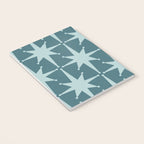 Mid Century Modern Atomic Starbursts Teal Celadon Small Pattern Notebook Gallery Image 3