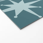 Mid Century Modern Atomic Starbursts Teal Celadon Small Pattern Welcome Mat Gallery Image 2