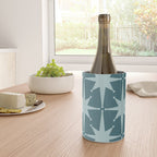 Mid Century Modern Atomic Starbursts Teal Celadon Small Pattern Wine Chiller Gallery Image 4