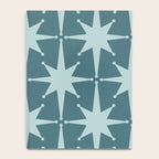 Mid Century Modern Atomic Starbursts Teal Celadon Small Pattern Notebook Gallery Image 4