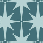 Mid Century Modern Atomic Starbursts Teal Celadon Small Pattern Coffee Mug Gallery Image 2