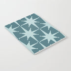 Mid Century Modern Atomic Starbursts Teal Celadon Small Pattern Notebook Gallery Image 2