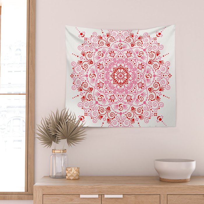 Moroccan Mandala - Valentine Palette Wall Tapestry Gallery Image 2