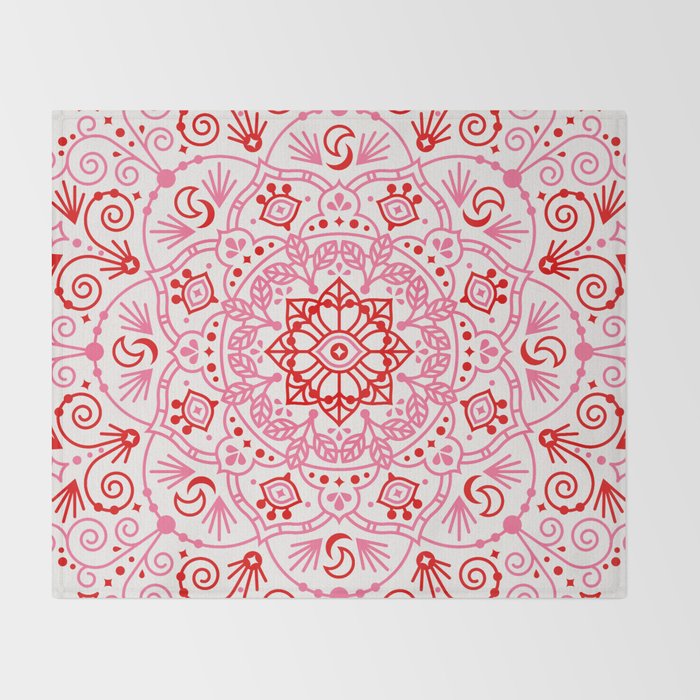 Moroccan Mandala - Valentine Palette Throw Blanket Gallery Image 2