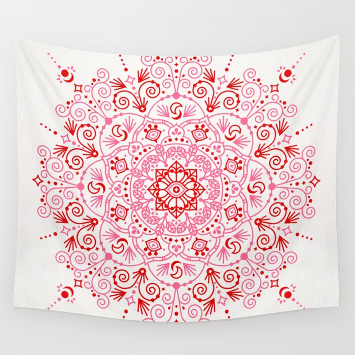 Moroccan Mandala - Valentine Palette Wall Tapestry Gallery Image 4