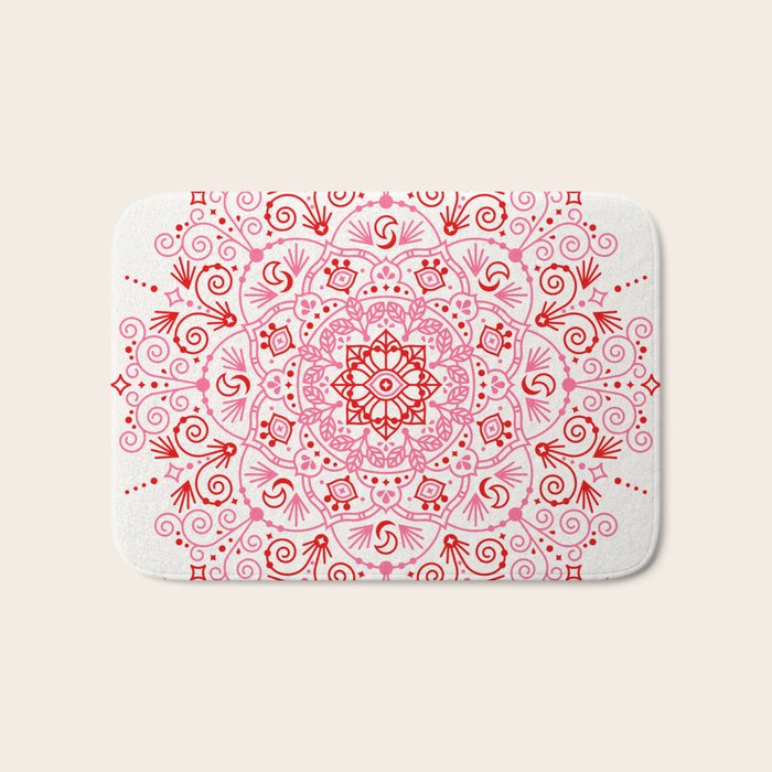 Moroccan Mandala - Valentine Palette Bath Mat Gallery Image 1