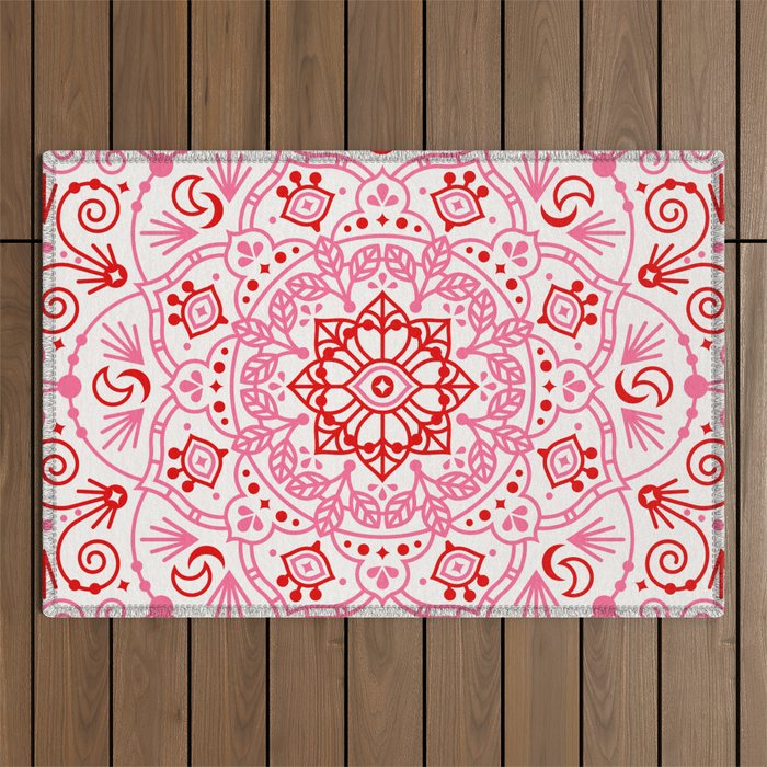 Moroccan Mandala - Valentine Palette Outdoor Rug Gallery Image 1