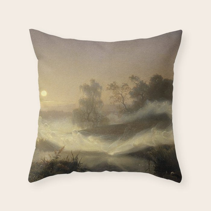 Dancing Fairies - August Malmström  Throw Pillow Gallery Image 1