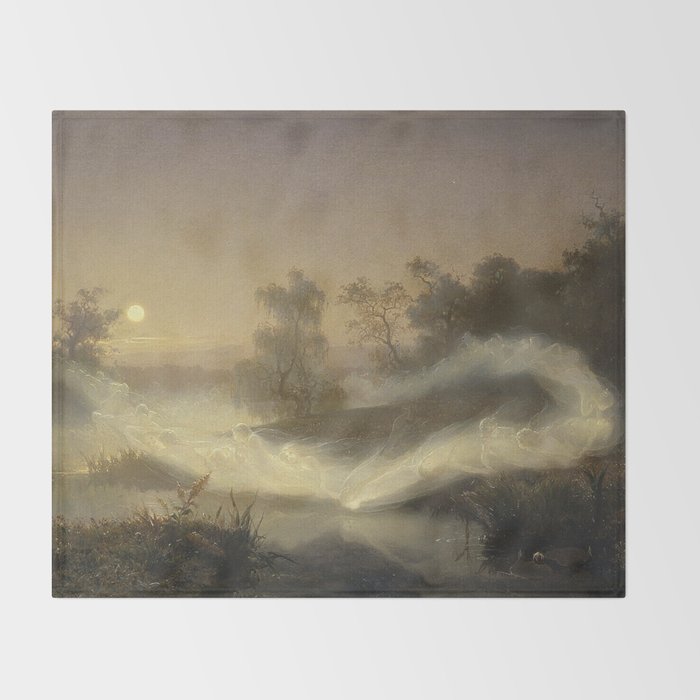 Dancing Fairies - August Malmström  Throw Blanket Gallery Image 2