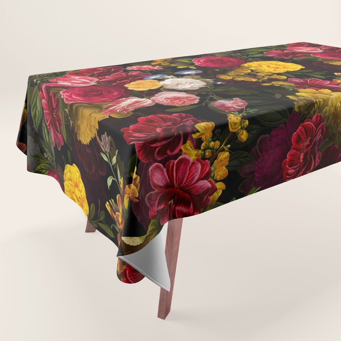 Dutch Vintage Midnight Flower Garden Tablecloth Gallery Image 1