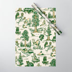 Sequoia National Park California Vintage Travel Art Pattern Wrapping Paper Gallery Image 1