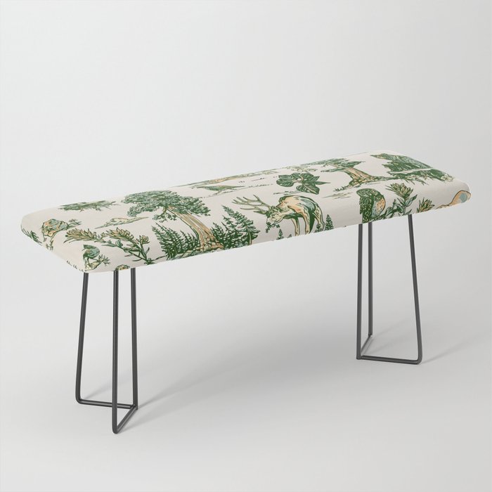 Sequoia National Park California Vintage Travel Art Pattern Bench Gallery Image 1