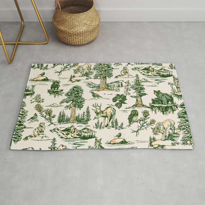 Sequoia National Park California Vintage Travel Art Pattern Rug Gallery Image 1