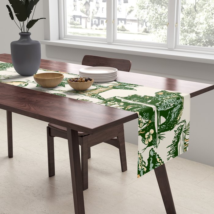 Sequoia National Park California Vintage Travel Art Pattern Table Runner Gallery Image 2